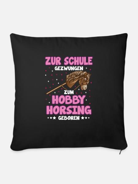 Hobby Horsing Hobby Horse Pferdemädchen - Sofakissenbezug 45 x 45 cm - Schwarz