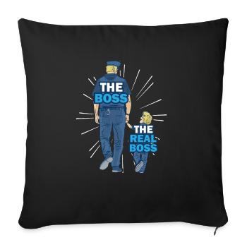 Police Papa Son Partner Look - Sofa pillowcase 17,3'' x 17,3'' (45 x 45 cm) - black - Front
