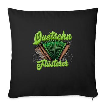 Quetschn Steirische Harmonika Volksmusik - Sofakissenbezug 45 x 45 cm - Schwarz - Vorne