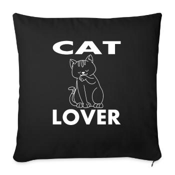 Cat lover cat cats - Sofa pillowcase 17,3'' x 17,3'' (45 x 45 cm) - black - Front