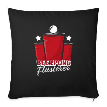 Bierpong Bier Pong Beerpong Beer Pong Trinkspiel - Sofakissenbezug 45 x 45 cm - Schwarz - Vorne