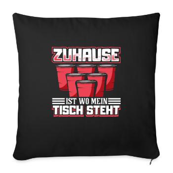 Bierpong Bier Pong Beerpong Beer Pong Trinkspiel - Sofakissenbezug 45 x 45 cm - Schwarz - Vorne