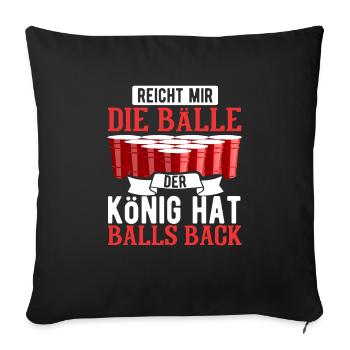 Bierpong Bier Pong Beerpong Beer Pong Trinkspiel - Sofakissenbezug 45 x 45 cm - Schwarz - Vorne