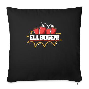 Bierpong Ellbogen Beerpong - Sofakissenbezug 45 x 45 cm - Schwarz - Vorne