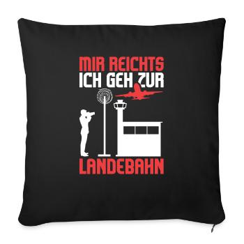 Planespotter Flugzeug Planespotting Flughafen - Sofakissenbezug 45 x 45 cm - Schwarz - Vorne