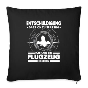 Planespotter Planespotting Flugzeug - Sofakissenbezug 45 x 45 cm - Schwarz - Vorne