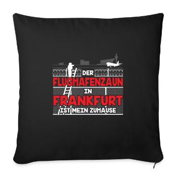 Planespotter Flugzeug Planespotting Flughafen - Sofakissenbezug 45 x 45 cm - Schwarz - Vorne