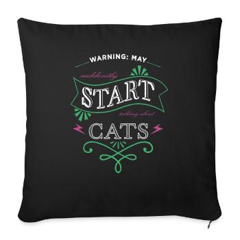 avogato rainbow cat present bow tie statement - Housse de coussin décorative 45 x 45 cm - noir - Devant