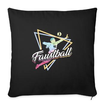 Faustball Faustballer Rundschlag Ballsport - Sofakissenbezug 45 x 45 cm - Schwarz - Vorne