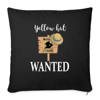 yellow hat is wanted Cowbowhut Western gift - Sofa pillowcase 17,3'' x 17,3'' (45 x 45 cm) - black - Front