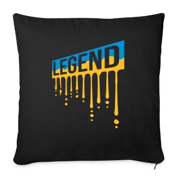 Graffiti de bouclier de légende de la fête des pères - Housse de coussin décorative 45 x 45 cm - noir - Devant