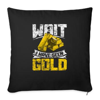 Inondation d’or Extraction d’or - Housse de coussin décorative 45 x 45 cm - noir - Devant
