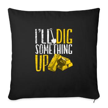Inondation d’or Extraction d’or - Housse de coussin décorative 45 x 45 cm - noir - Devant