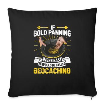 Inondation d’or Extraction d’or - Housse de coussin décorative 45 x 45 cm - noir - Devant