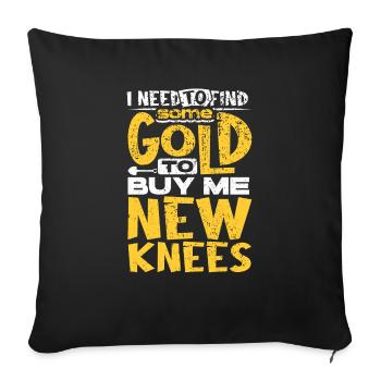Inondation d’or Extraction d’or - Housse de coussin décorative 45 x 45 cm - noir - Devant