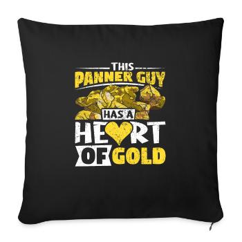 Inondation d’or Extraction d’or - Housse de coussin décorative 45 x 45 cm - noir - Devant