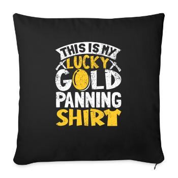 Inondation d’or Extraction d’or - Housse de coussin décorative 45 x 45 cm - noir - Devant
