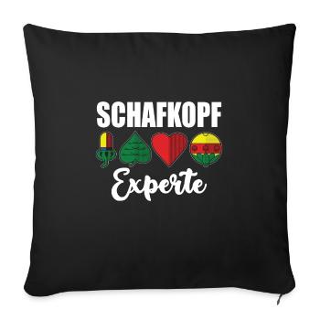 Schafkopf Expert Schafkopfkarten Bayern Watten - Housse de coussin décorative 45 x 45 cm - noir - Devant