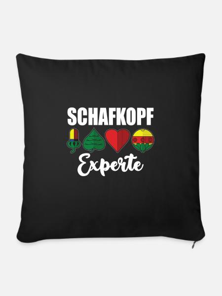Schafkopf Experte Schafkopfkarten Bayern Watten - Sofakissenbezug 45 x 45 cm - Schwarz