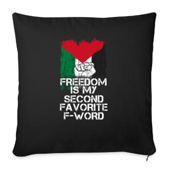 Palestine Tshirt Hommes Enfants Femmes Palestine - Housse de coussin décorative 45 x 45 cm - noir - Devant
