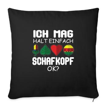 J’aime juste Schafkopf ok Bayern Watten - Housse de coussin décorative 45 x 45 cm - noir - Devant