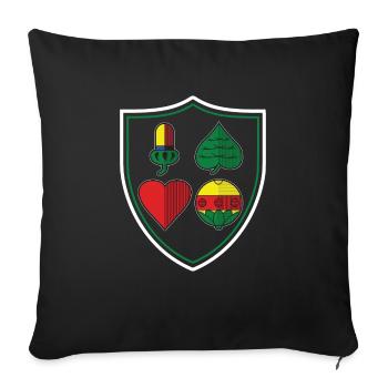 Schafkopf Watten Schnapsen Bayerisch-Schafkopf - Housse de coussin décorative 45 x 45 cm - noir - Devant