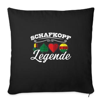 Schafkopf Legend Tête de mouton bavarois Autriche - Housse de coussin décorative 45 x 45 cm - noir - Devant