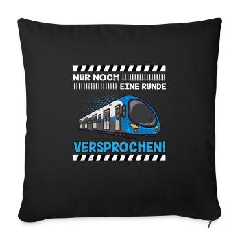 Straßenbahn Straßenbahnfahrer Tram Trambahn - Sofakissenbezug 45 x 45 cm - Schwarz - Vorne