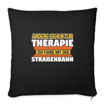 Straßenbahn Straßenbahnfahrer S-Bahn - Sofakissenbezug 45 x 45 cm - Schwarz - Vorne