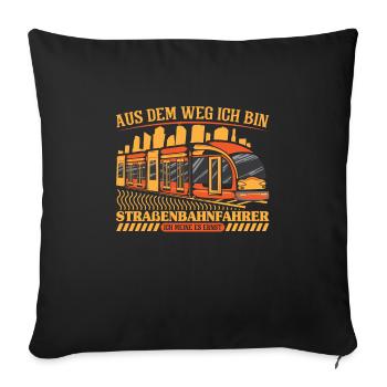 Straßenbahn Straßenbahnfahrer S-Bahn - Sofakissenbezug 45 x 45 cm - Schwarz - Vorne