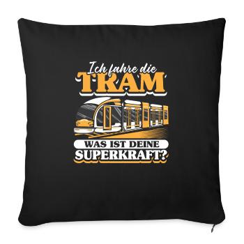 Straßenbahn Straßenbahnfahrer S-Bahn - Sofakissenbezug 45 x 45 cm - Schwarz - Vorne