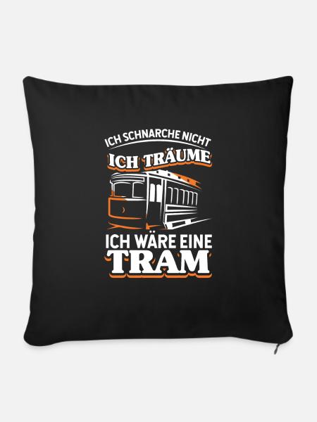 Straßenbahn Straßenbahnfahrer Tram Trambahn - Sofakissenbezug 45 x 45 cm - Schwarz