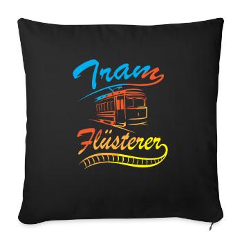 Straßenbahn Straßenbahnfahrer Tram Trambahn - Sofakissenbezug 45 x 45 cm - Schwarz - Vorne