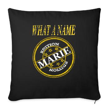 Je m’appelle Marie Je suis Marie Nom de Jeune Fille Cadeau - Housse de coussin décorative 45 x 45 cm - noir - Devant