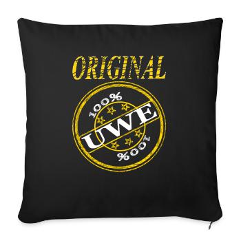 Ich heiße Uwe Original 100% Uwe Geschenk bin Uwe - Sofakissenbezug 45 x 45 cm - Schwarz - Vorne