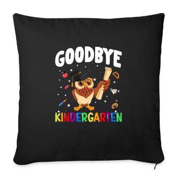 Goodbye Kindergarten Eule Schultüte - Sofakissenbezug 45 x 45 cm - Schwarz - Vorne