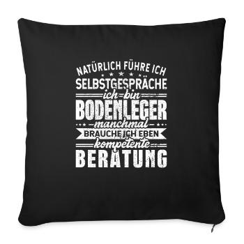 Bodenleger Selbstgespräche Mosaikleger - Sofakissenbezug 45 x 45 cm - Schwarz - Vorne