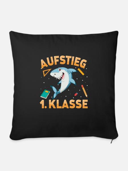 Aufstieg 1. Klasse Hai - Sofakissenbezug 45 x 45 cm - Schwarz