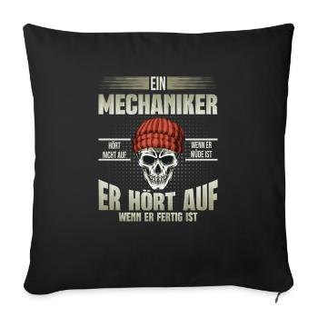 Mechaniker hört auf wenn er fertig ist - Sofakissenbezug 45 x 45 cm - Schwarz - Vorne