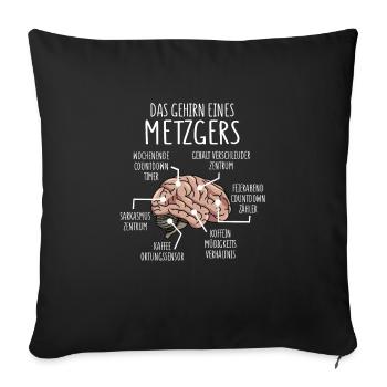 Metzger Anatomie - Sofakissenbezug 45 x 45 cm - Schwarz - Vorne