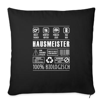 Hausmeister - Sofakissenbezug 45 x 45 cm - Schwarz - Vorne