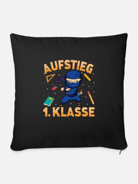 Aufstieg 1. Klasse Ninja - Sofakissenbezug 45 x 45 cm - Schwarz