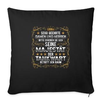 Tankwart seine Majestät Tankstelle - Sofakissenbezug 45 x 45 cm - Schwarz - Vorne