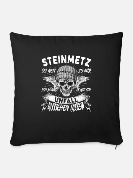 Steinmetz - Sofakissenbezug 45 x 45 cm - Schwarz