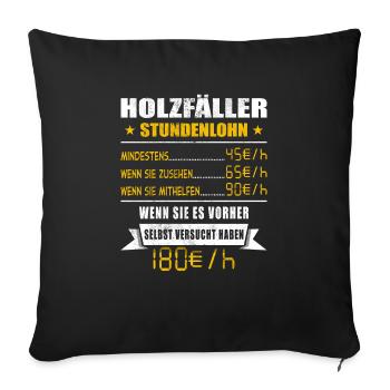 Holzfäller - Sofakissenbezug 45 x 45 cm - Schwarz - Vorne