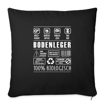 Bodenleger - Sofakissenbezug 45 x 45 cm - Schwarz - Vorne