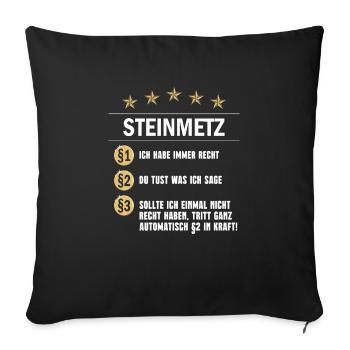 Steinmetz Paragraph - Sofakissenbezug 45 x 45 cm - Schwarz - Vorne