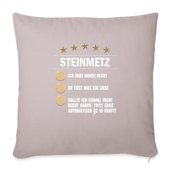 Steinmetz Paragraph - Sofakissenbezug 45 x 45 cm - helles Taupe - Vorne