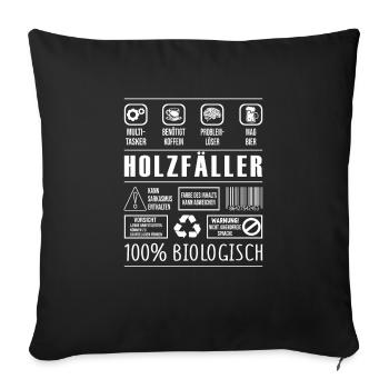 Holzfäller - Sofakissenbezug 45 x 45 cm - Schwarz - Vorne
