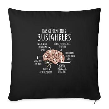 Busfahrer Anatomie Gehirn Reisebus - Sofakissenbezug 45 x 45 cm - Schwarz - Vorne